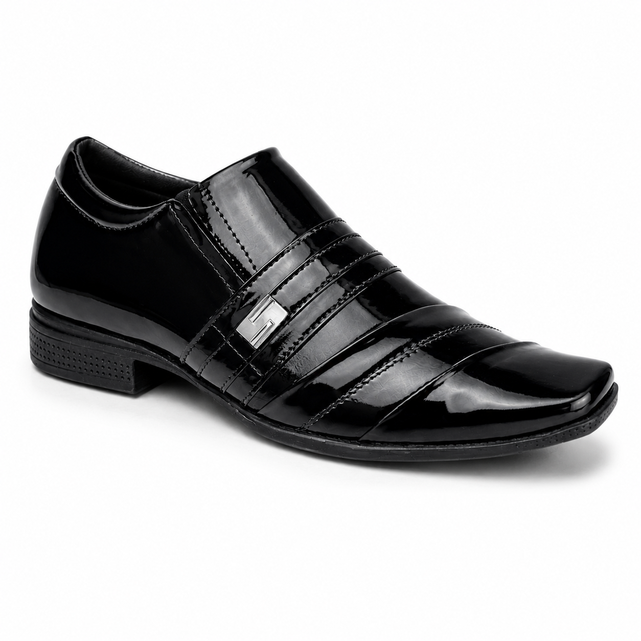Sapato social de verniz preto — vista lateral