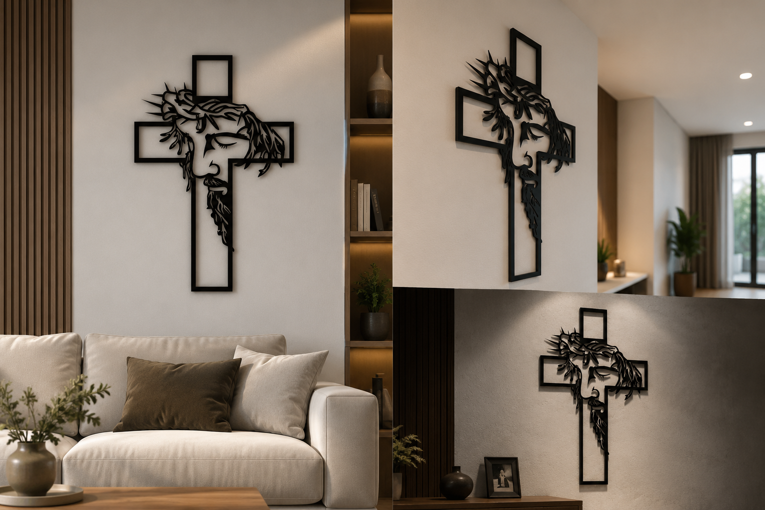 Quadro Jesus Sacro em diferentes ambientes